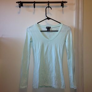 Mint V-Neck Long Sleeve