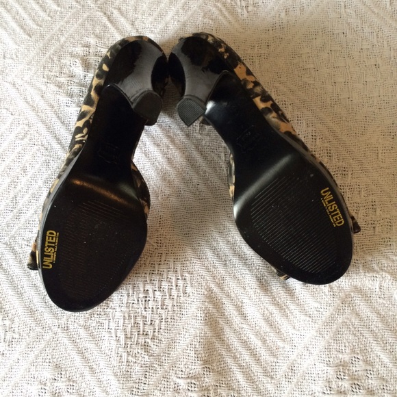 unlisted tan and black peep toe bow high heels - Picture 3 of 4