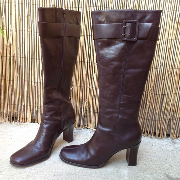 Franco Sarto Leather Tall Boots in Brown