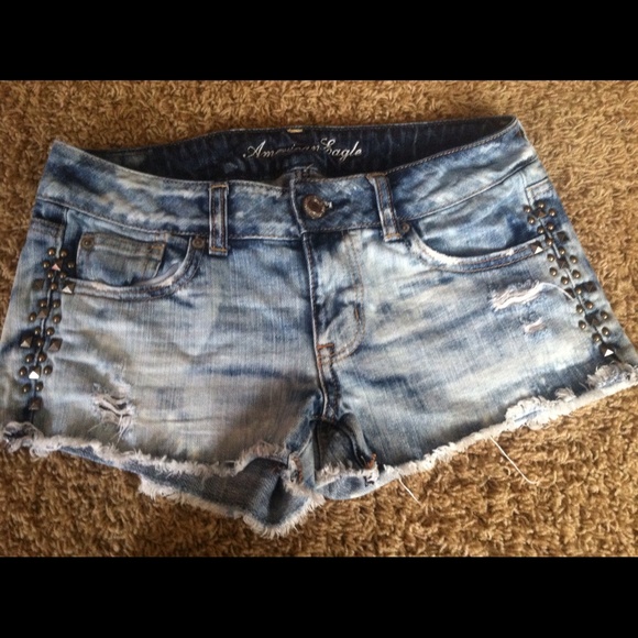 Acid wash american eagle shorts