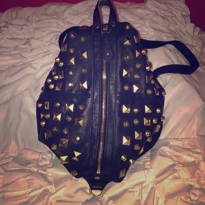 ASOS studded faux leather backpack