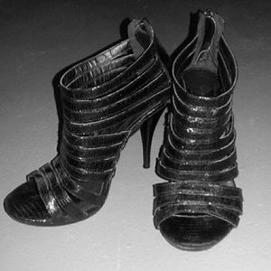 Black strappy high heel