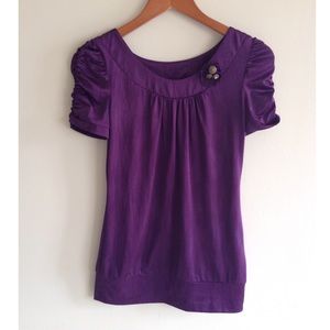 ◯donated◯Silky Purple Embellished Top