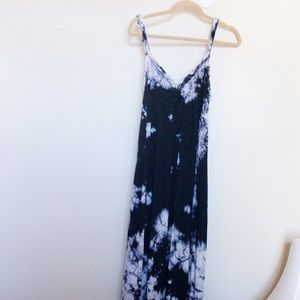 Navy and light blue boho maxi dress