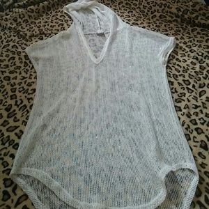 Cream bathing suit cover up