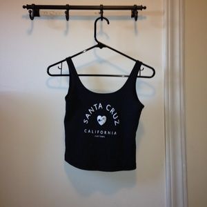 Dark Grey Santa Cruz Cropped Tank Top