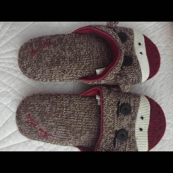 Sock monkey slippers