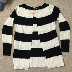 Black and white stripe sweater/jacket