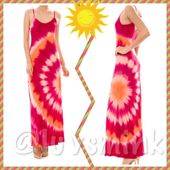 SOLD OUT !!!!TIE DYE CAMI MAXI DRESS - SMALL NWT - Picture 3 of 4