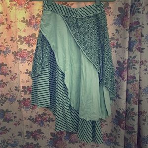Fun green asymmetrical skirt!