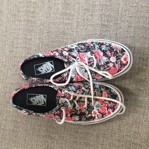 SOLD. Good quality floral Vans. Size 7.5