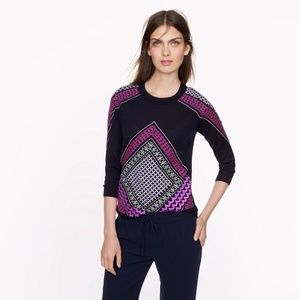 🚫SOLD🚫JCrew Merino Tippi in Embroidered Tile