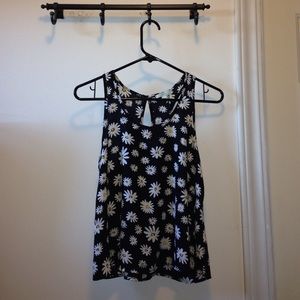 Sheer Daisy Print Tank Top