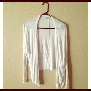 La: Hearts- white open cardigan
