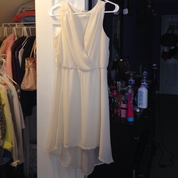 Cream high-low dress