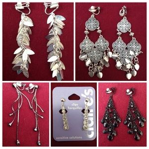 bundle of clip-on earrings