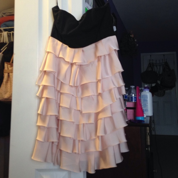 Black & pink ruffle dress