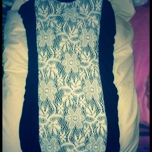 Vanilla bay black dress with white lace mini dress