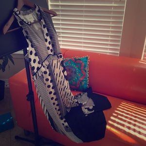 Anthropologie hi-Lo dotted dress chic ladylike 4 p