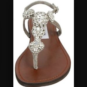 Steve Madden Silver Glaare Flat Sandals