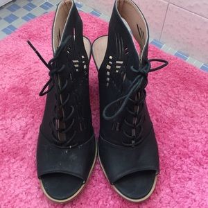 Black Open Back Heel