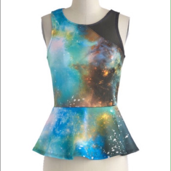 🎉HP🎉Outer Space Peplum Top 💫