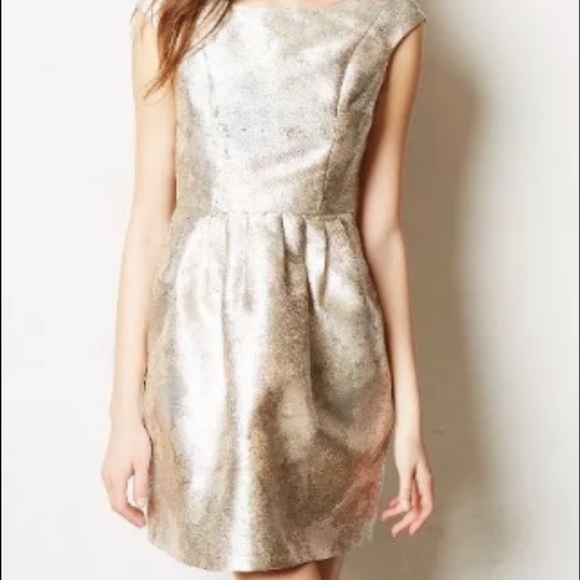 Anthropologie westonwear silver pirouette dress M