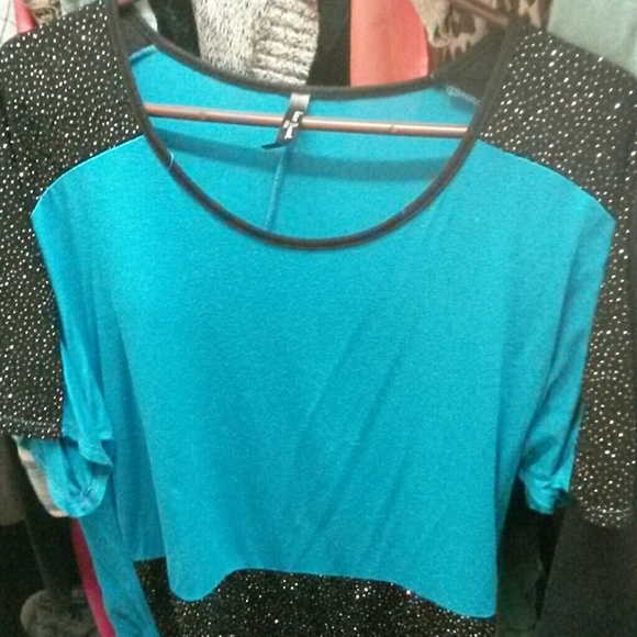 Blue and black sparkly shirt
