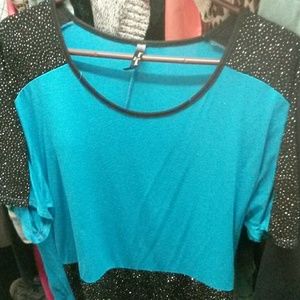 Blue and black sparkly shirt