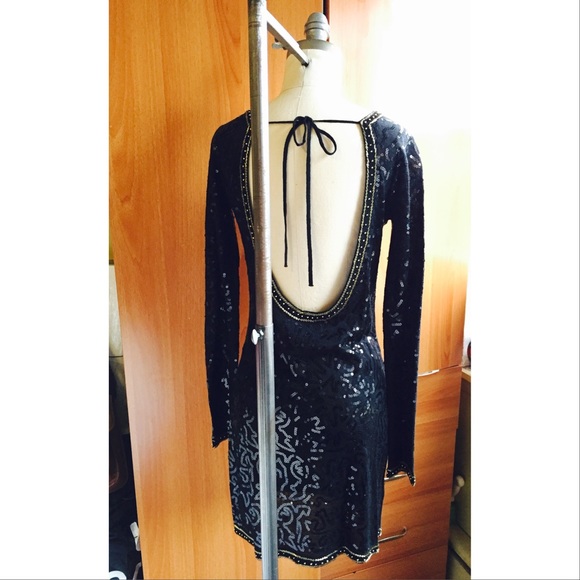 MNGO by Mango little black sequin dress