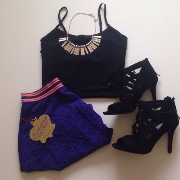 Vera Vang royal blue skater skirt