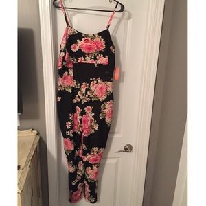 Black floral jumpsuit