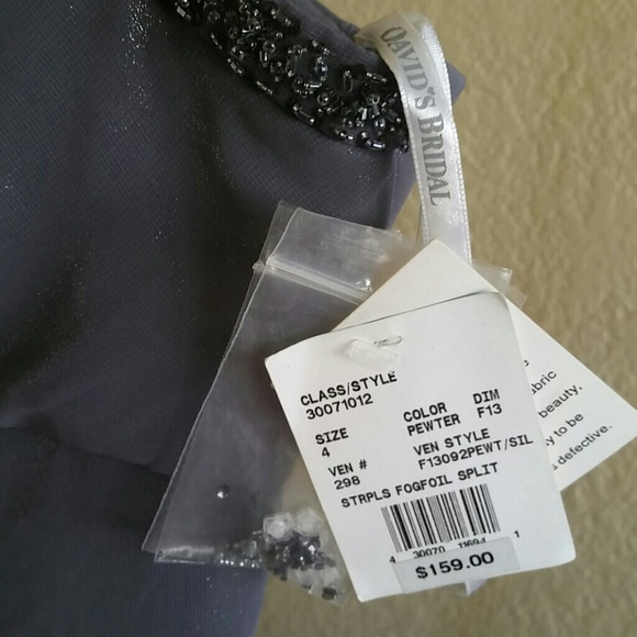 NWT David's Bridal NWT Pewter Dress - Picture 2 of 4