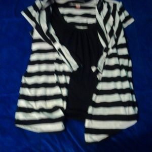 Black and white striped tee