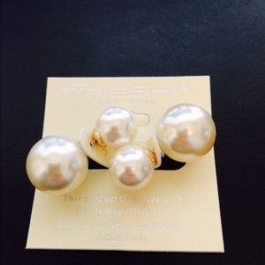Double sided (tribal) pearl earrings
