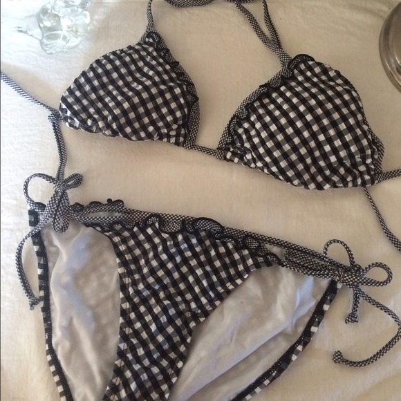 Gingham Black and White Bikini