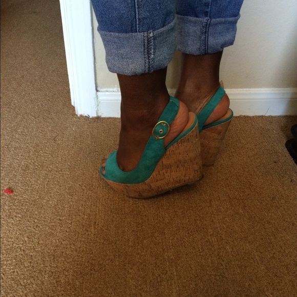 Bundle Deal! Bright Yellow Heels & Blue Wedges! - Picture 4 of 4