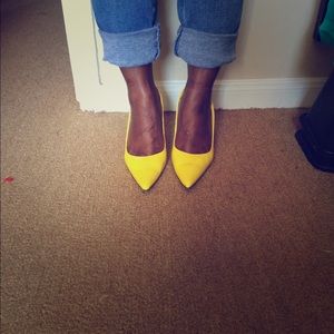 Bundle Deal! Bright Yellow Heels & Blue Wedges!