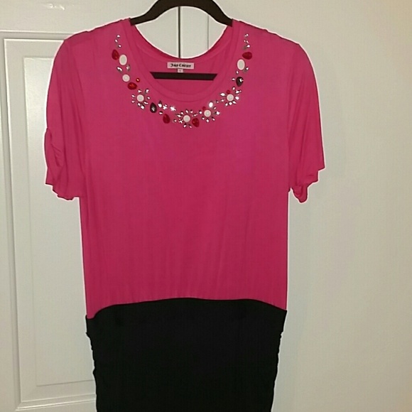 JUICY COUTURE PINK/BLACK BEADED FITTED