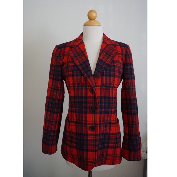 Red Plaid DKNY blazer - Picture 1 of 3