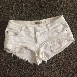 White Brandy Melville Jean Shorts.