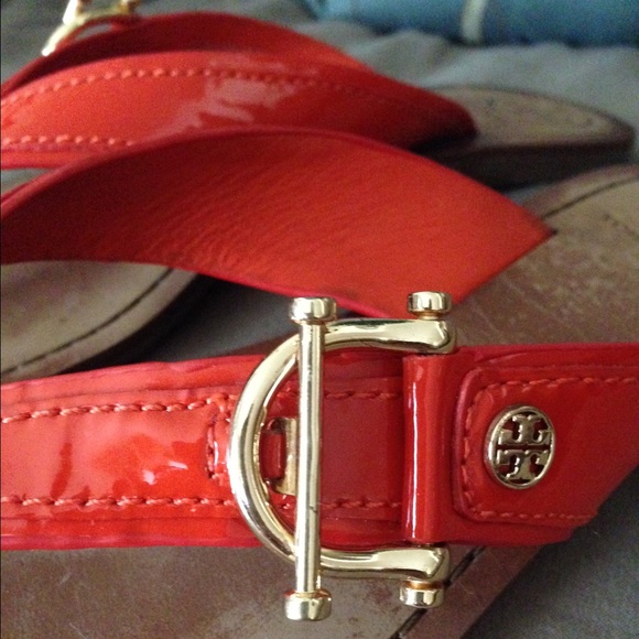 Authentic Orange Tory Burch Sandals