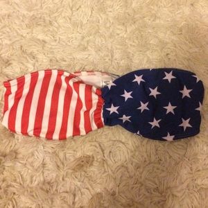 American flag bandeau bathing suit top
