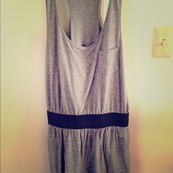 Gray and black romper