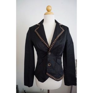 Black gold embellished jacket