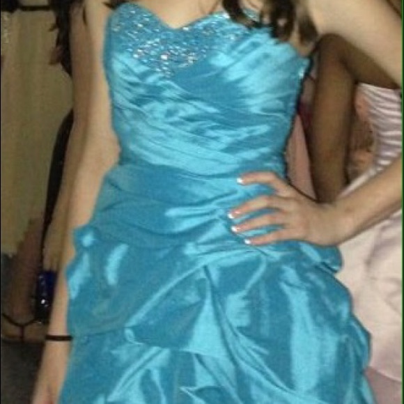 Turquoise party homecoming dress