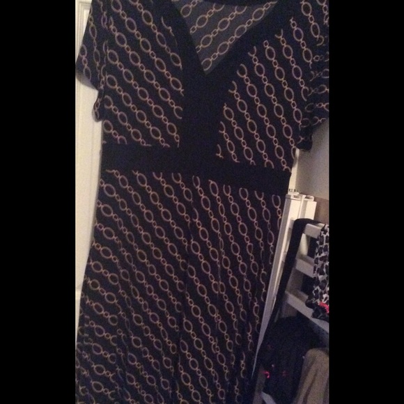 Black Dress with gold chain print