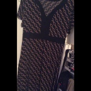 Black Dress with gold chain print