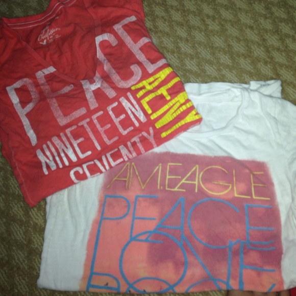 2 American Eagle Graphic Tee's!