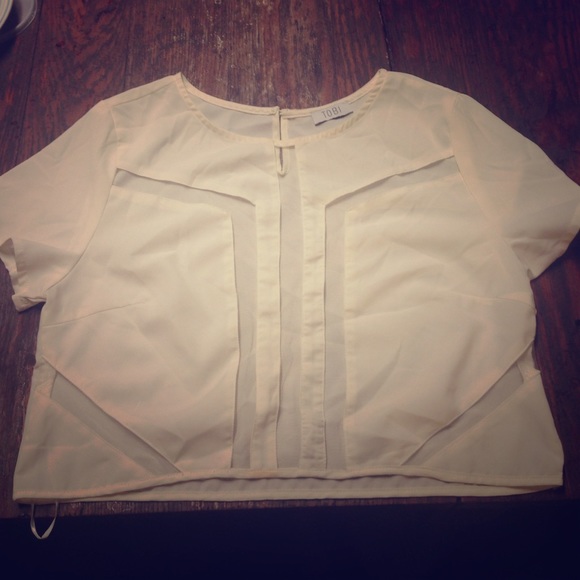 Cream Tobi Mesh Blouse
